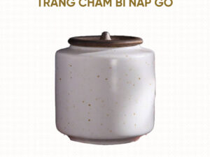 Hũ cốt gốm trắng chấm bi