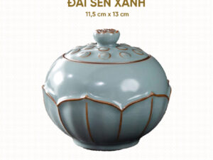 Hũ cốt sen xanh lam