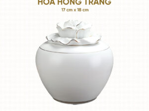 Hũ cốt hoa hồng trắng