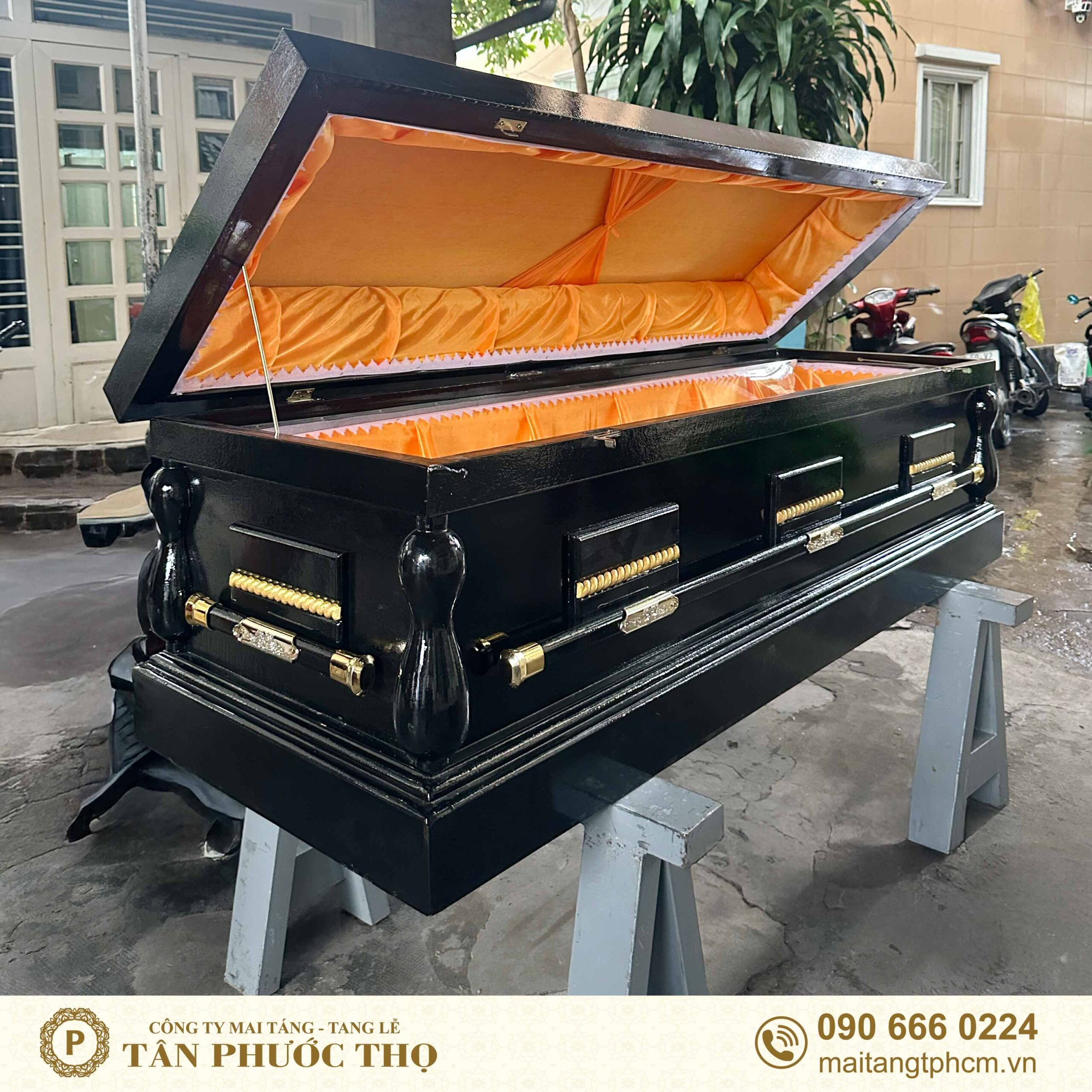 Quan tài hoả táng hiện đại Huyền Trường Phúc nắp mở