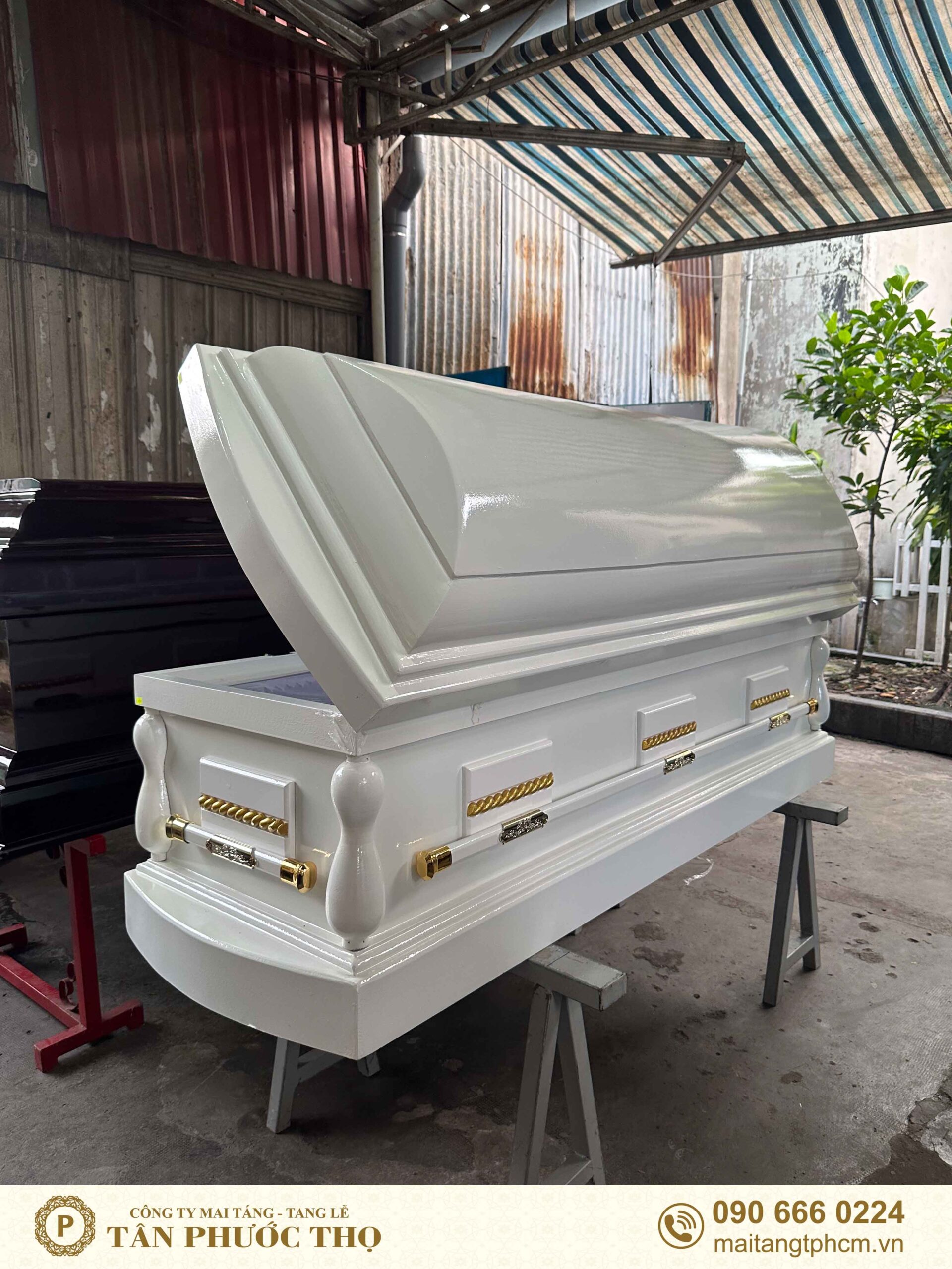 Quan tài hoả táng hiện đại Bạch Đại Phúc mở nắp