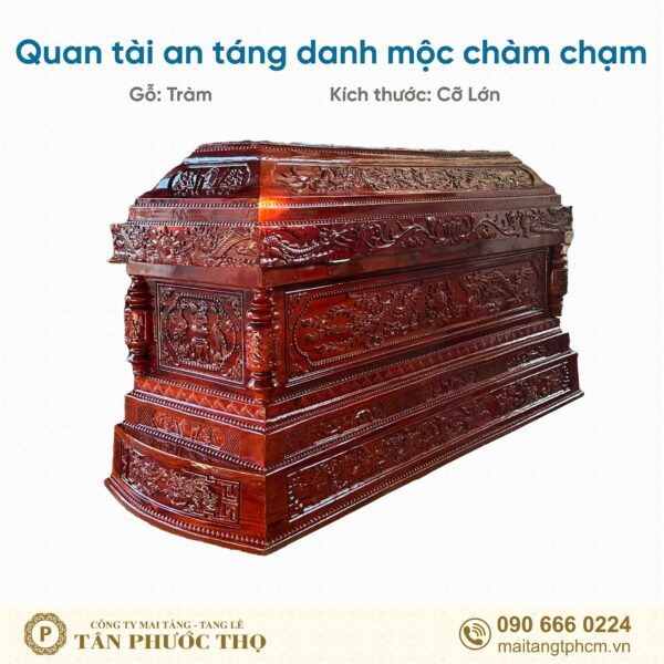 Quan Tài Địa Táng gỗ Tràm Chạm Rồng