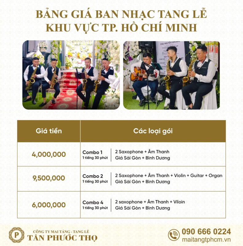 chi phí nhạc tang lễ hiện đại