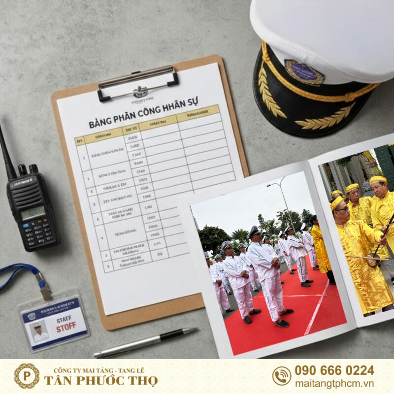 bản phân công nhân sự trong sự kiện tang lễ và dịch vụ tang lễ trọn gói