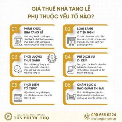 Giá thuê nhà tang lễ phụ thuộc