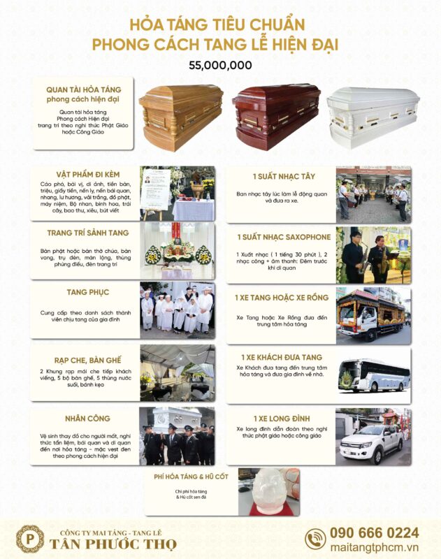 Gói tang lễ hiện đại hoả táng tiêu chuẩn