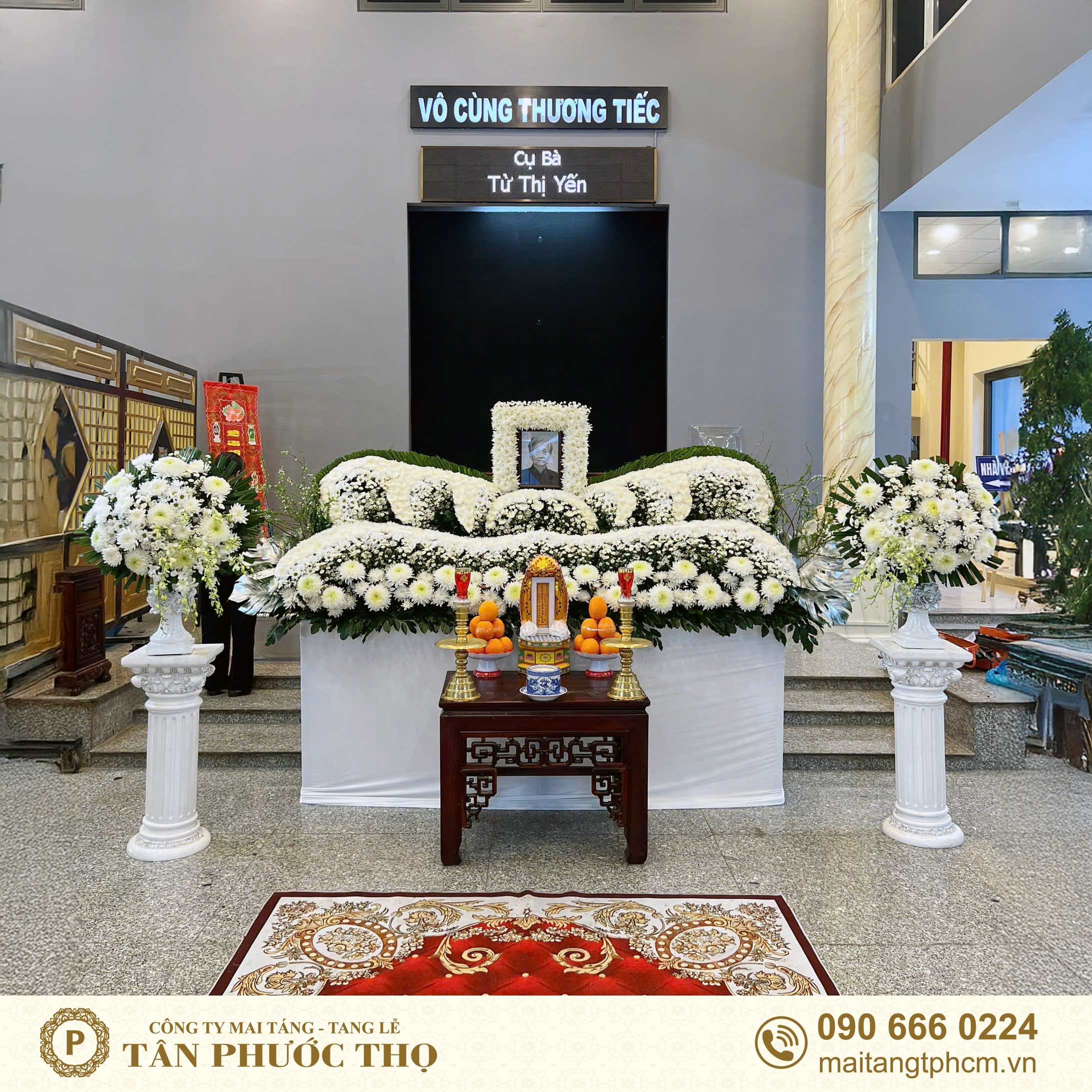 hoa tang lễ phong cách phật giáo trong dịch vụ tang lễ trọn gói tại nhà tang lễ bệnh viện thống nhất