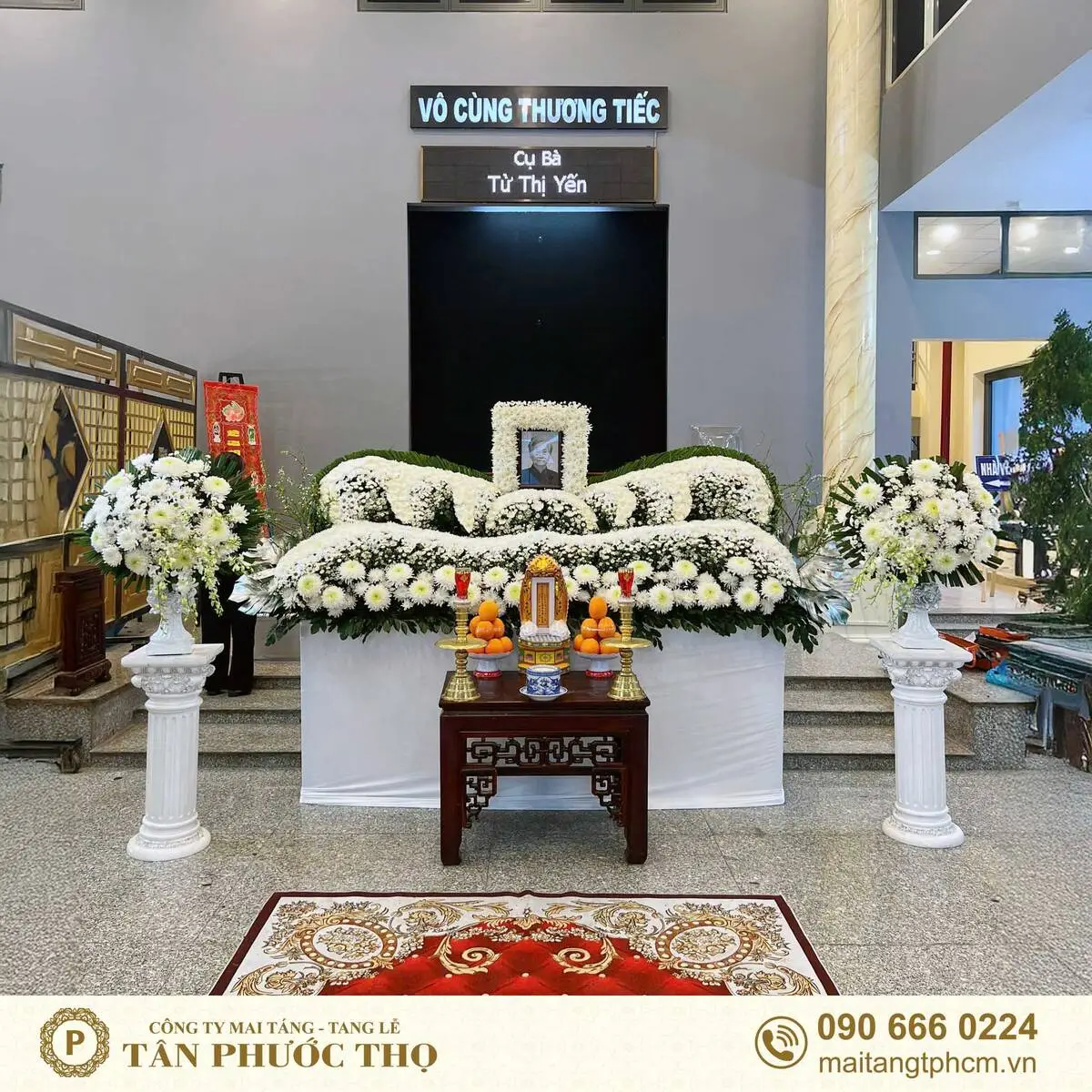 hoa tang lễ phong cách phật giáo trong dịch vụ tang lễ trọn gói tại nhà tang lễ bệnh viện thống nhất
