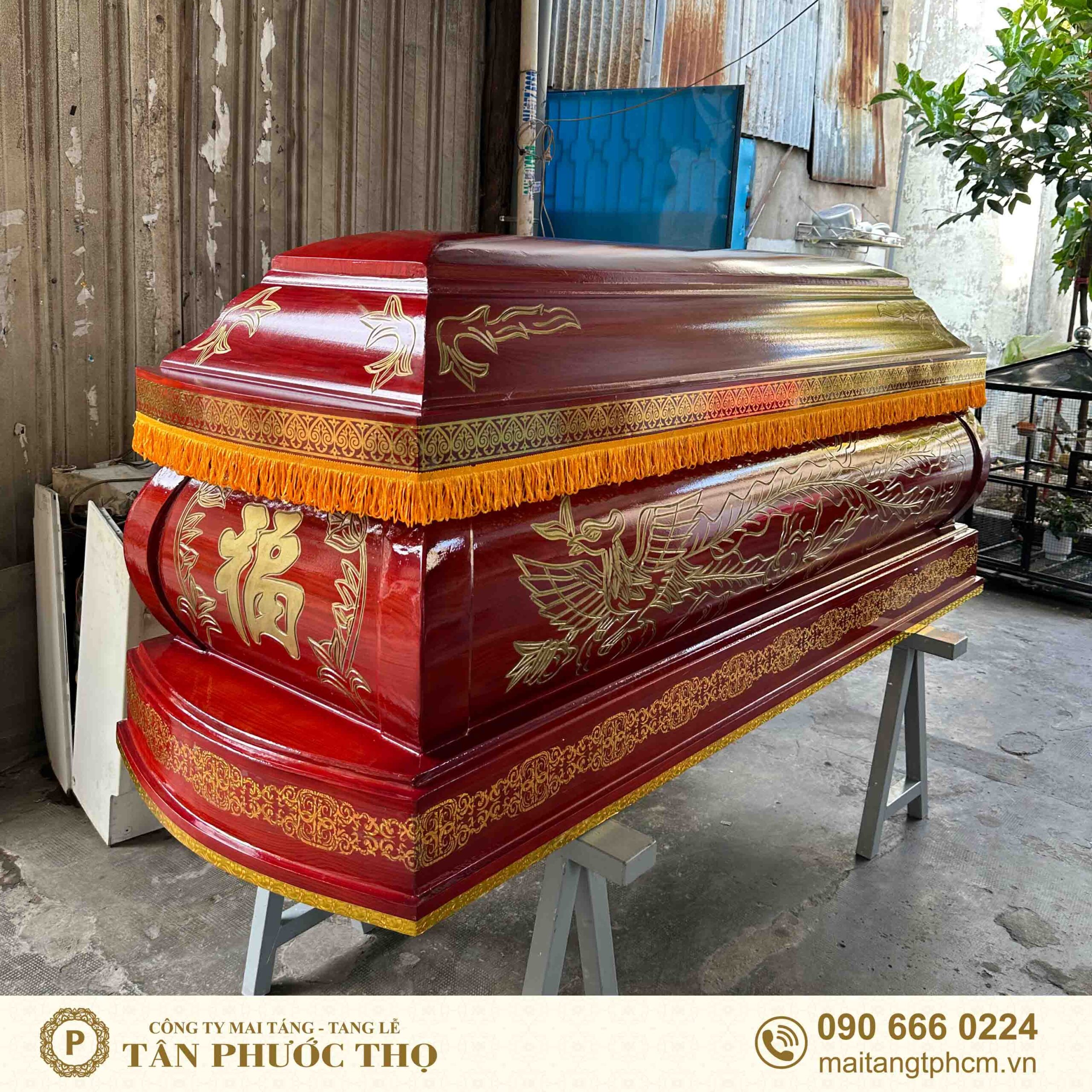 quan tài hoả táng bầu chạm rồng