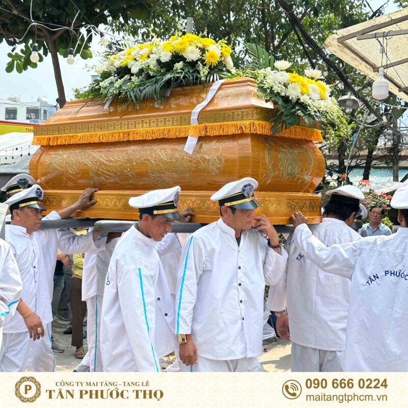 quan tài hoả táng bầu trạm rồng vàng